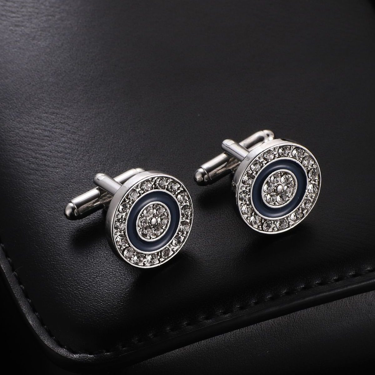 silver-stainless-steel-rhinestone-decor-cufflinks